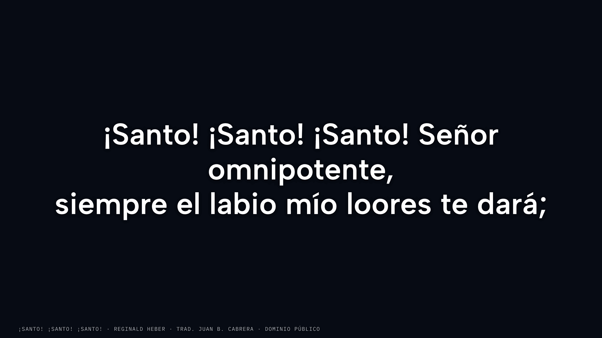 Salida principal con la letra del coro y el crédito de la canción